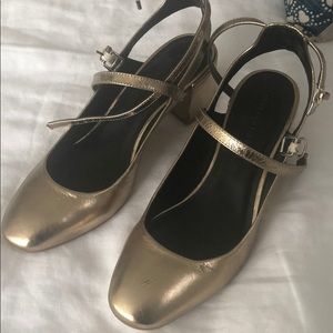 Gold shoes